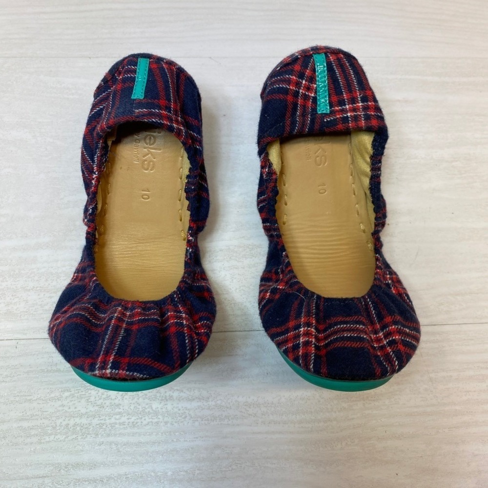 Tieks Heritage Womens 10 Ballet Flats Plaid Foldable Comfort Slip On Shoes